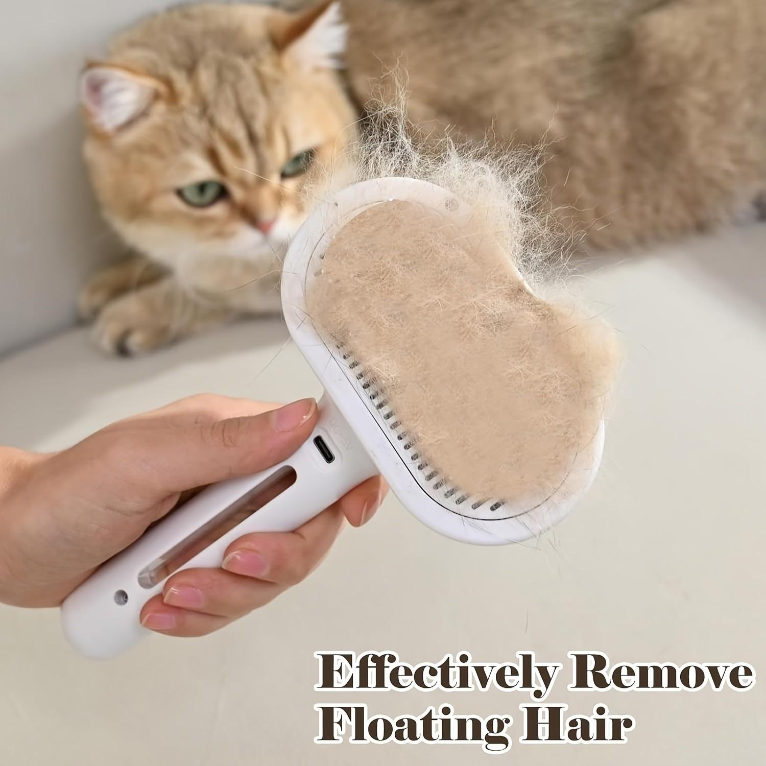 3-In-1 Automatic Steam Pet Brush, Anti-Static, Ideal for Long and Short Hair Cats and Dogs, Removes Loose Fur, Reduces Shedding