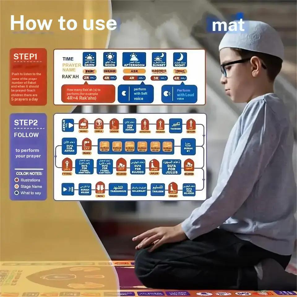 Arabic & English Language Learning Mat, Multi-functional Educational Smart Toy Mat, Educational Toy for Kids, Fun Gift for Boys & Girls