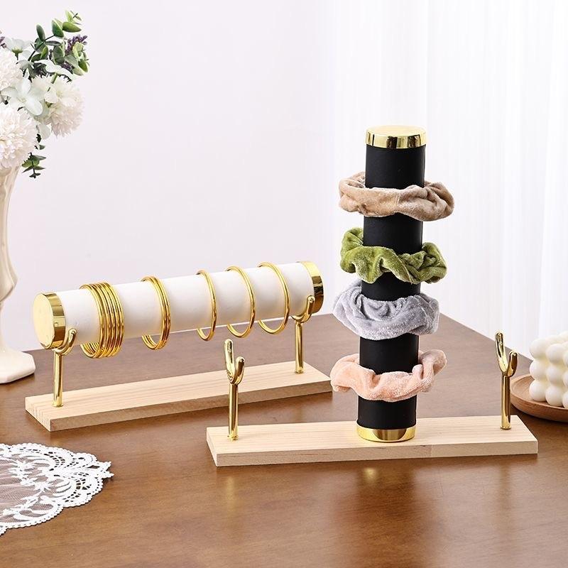 High-End Bracelet Jewelry Storage Rack, 1/2/3 Layer Display Stand, Portable Solid Wood, Suitable for Living Room, Desk, Shop