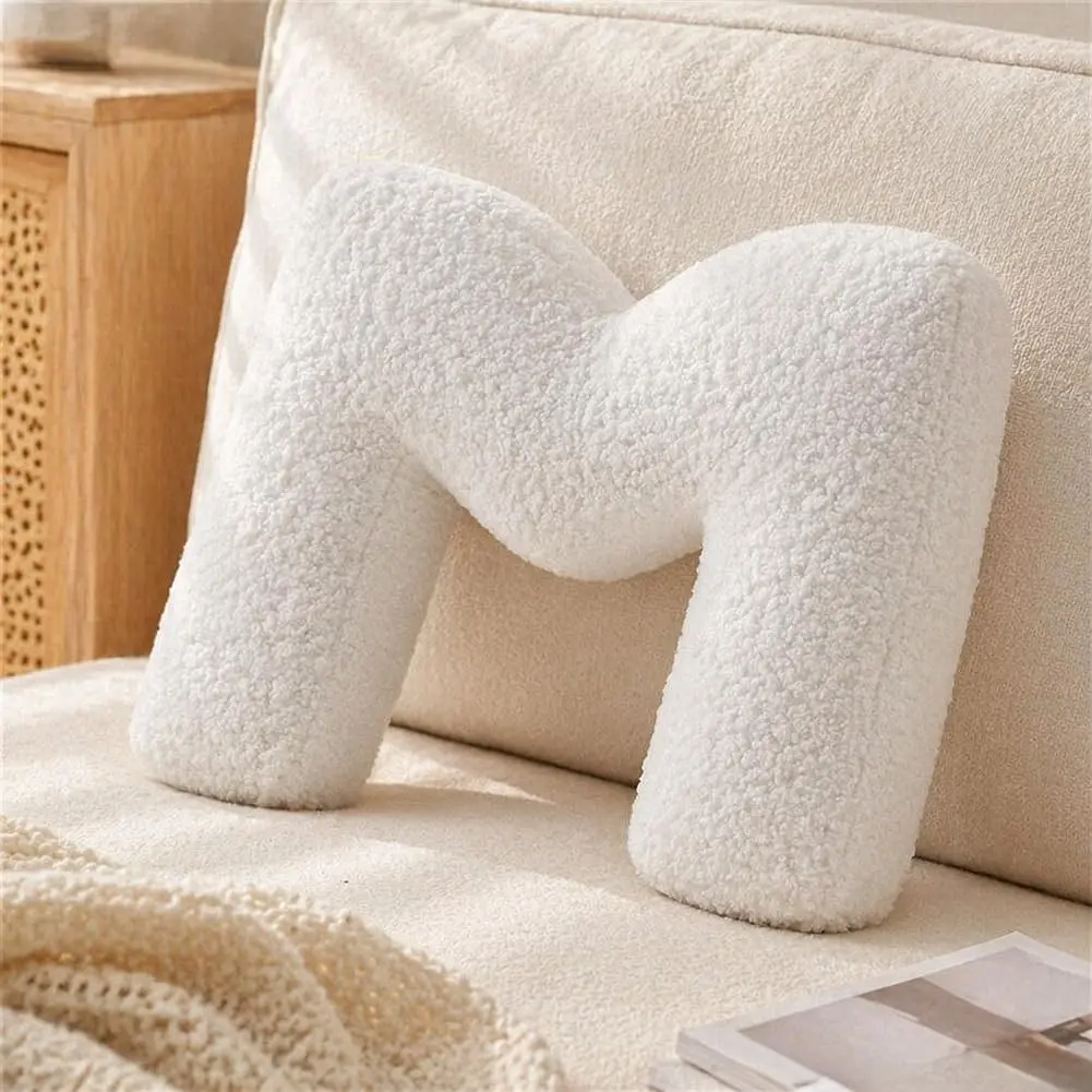 Letter Plush Pillow, Letter Hugging Throw Pillows, Decorative Initial Letter Shaped Throw Pillows for Bed Couch, Letter Pillows English Alphabet A to Z for Sofa Bedroom Living Room Decor (M)
