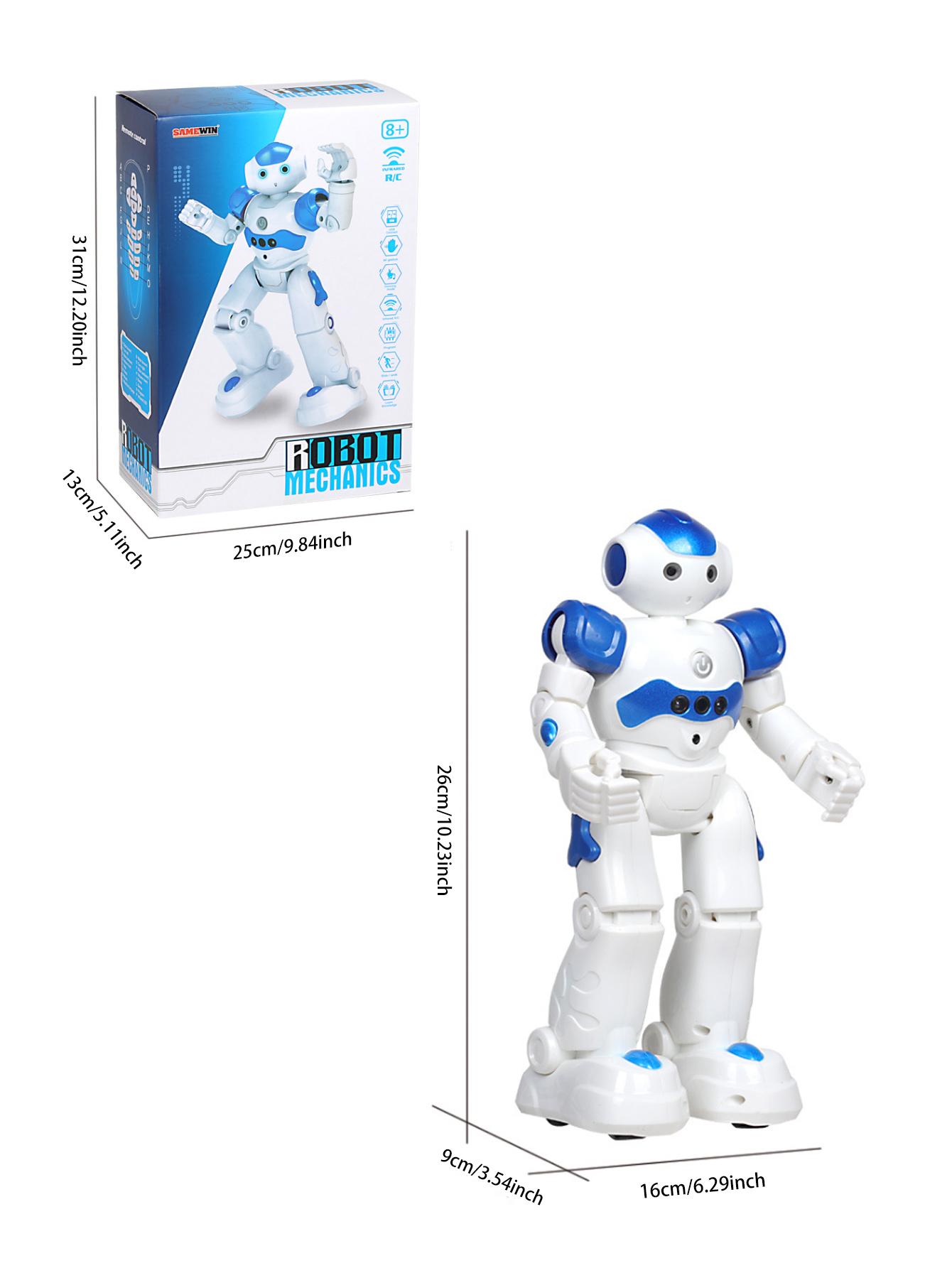 Programmable Robot Toy with Wireless Remote and Gesture Sensing, Smart Rechargeable Robot with Lights, Music, Dance, Gift for Kids Ages 3-9