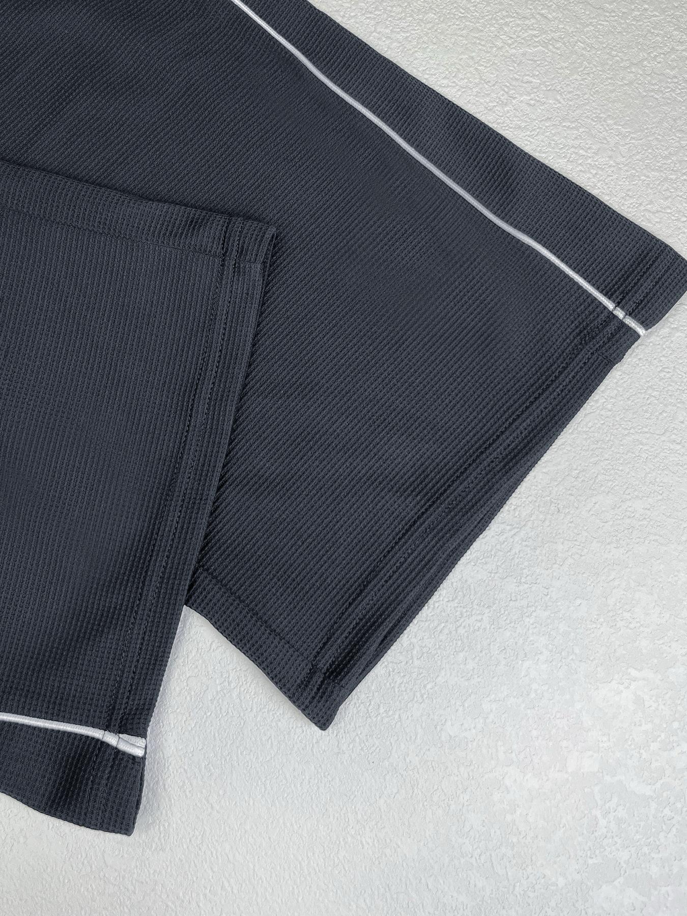 Women's Waffle Knit Pants, Loose-Fit Straight-Leg Side Color Block Pocket Detail Pants for Outdoor & Gym