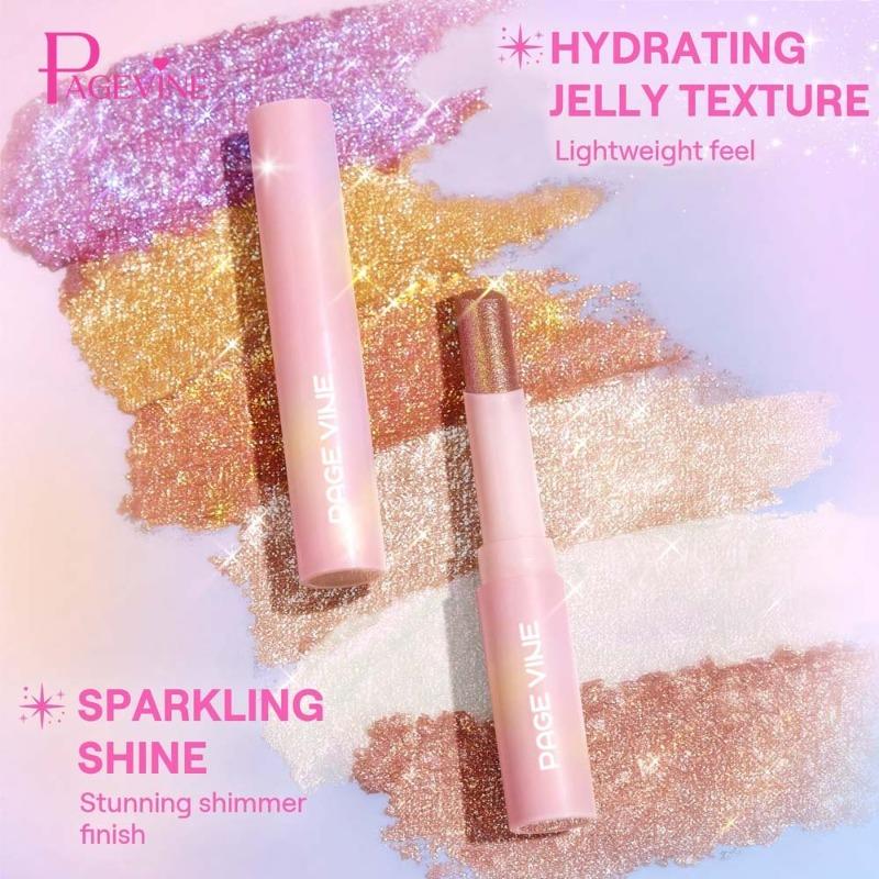 PAGE VINE Popular Water Gloss Jelly Highlight Eyeshadow Stick Super Shiny Multi-color Eyeshadow Highlight Stick