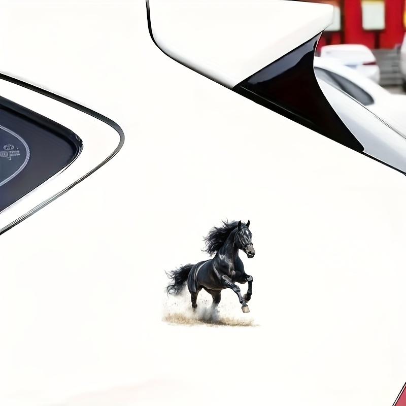 1PC Majestic Dynamic Galloping Black Horse Logo Sticker For Stationery, Decor, Car Decals Inject dynamic wild soul into items