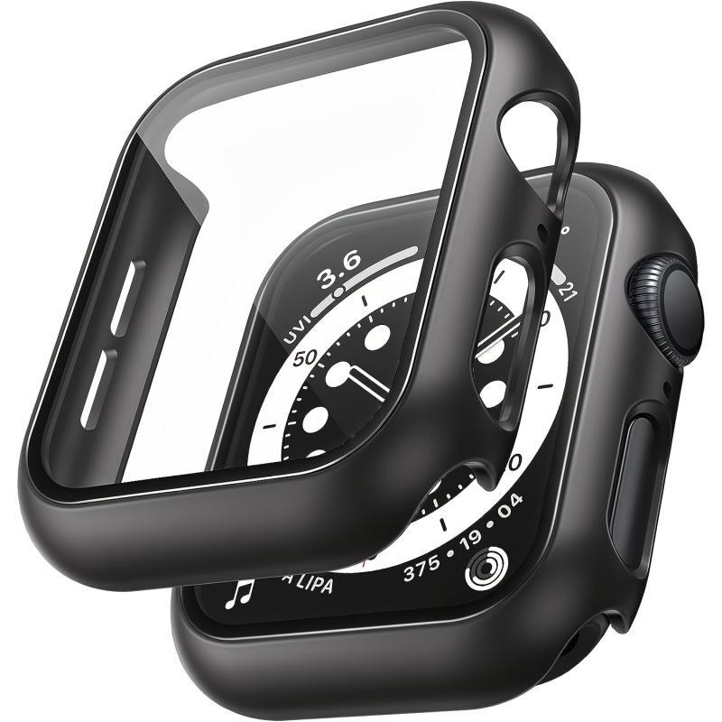 2-Pack Durable Wearable Tech Accessories, Smart Watch Protective Shield - Full Coverage Tempered Screen Protector with PC Protection Cover (38-46mm), Smart Watch Accessories,sohochic