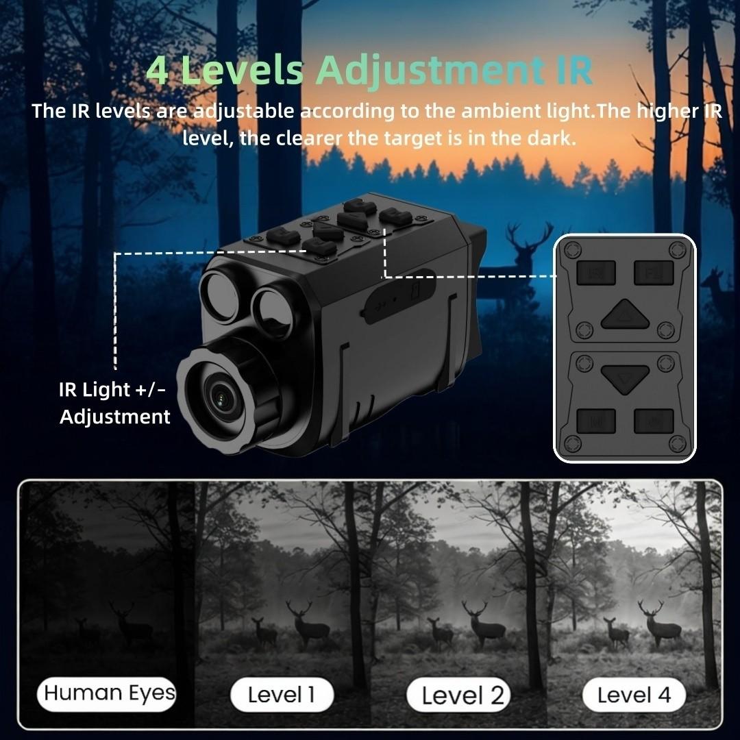 4K Mini Night Vision Goggles, 2-Inch Screen, 3w Light, Compact Portable, Hunting Camping Gear, High Value, Includes SD Card