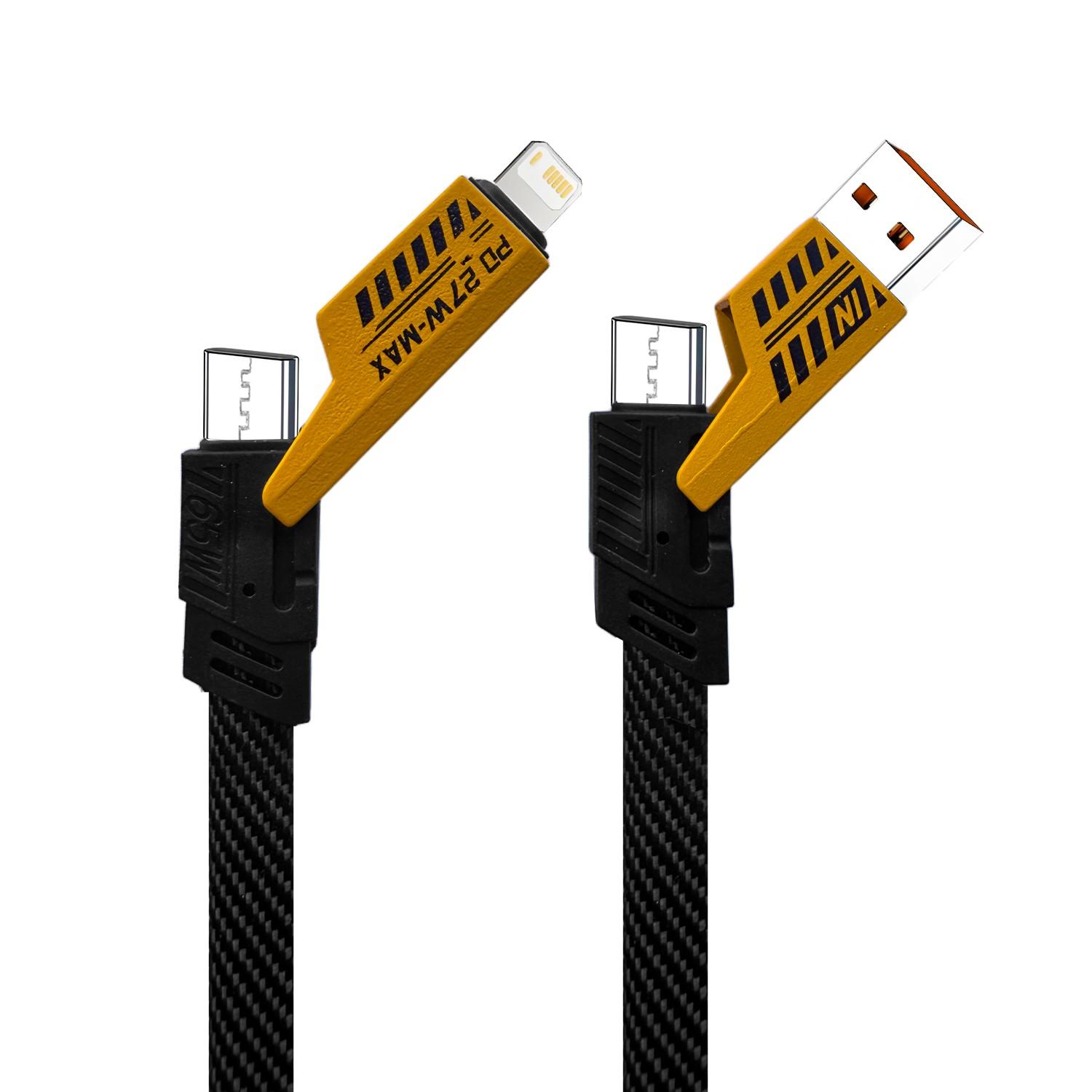 1/2/3pcs Wholesale Phone Dual Charging Cable, 65w USB PD to Type-C iOS Interface, Pd27w 2-In-1 Charger Data Cable, Fast Charging Cord