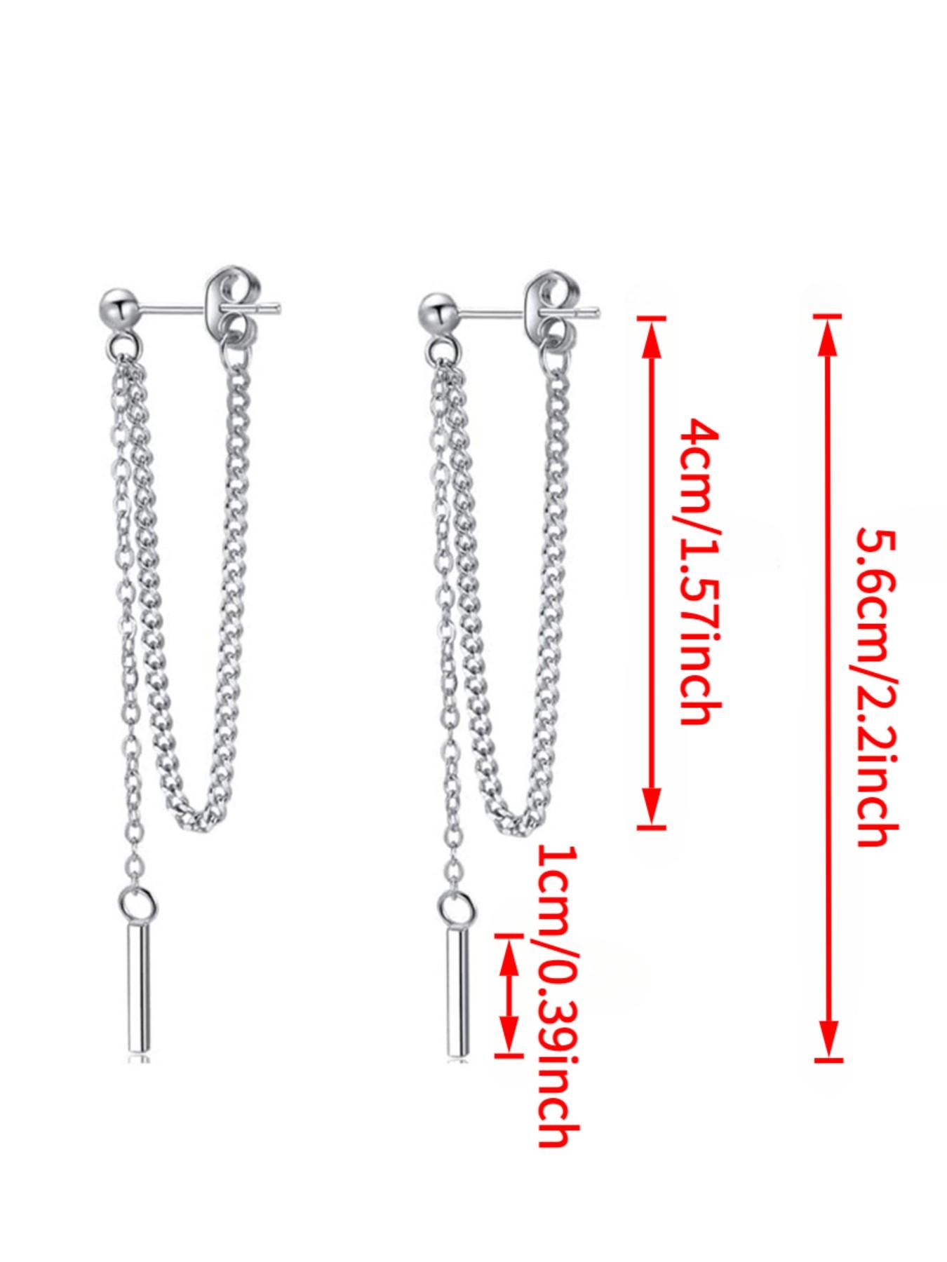 Long Tassel Earrings Stainless Steel Fashion Jewelry for Women Titanium Steel Long Bead Tassel Earrings, Stylish Accessory