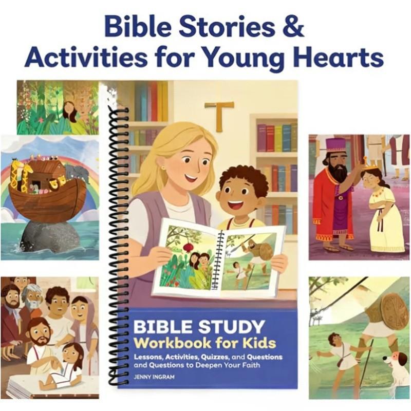Children Bible Study Workbook, Interactive Learning for Kids, Bright and Fun Design, Enhance Faith Through Biblical Knowledge