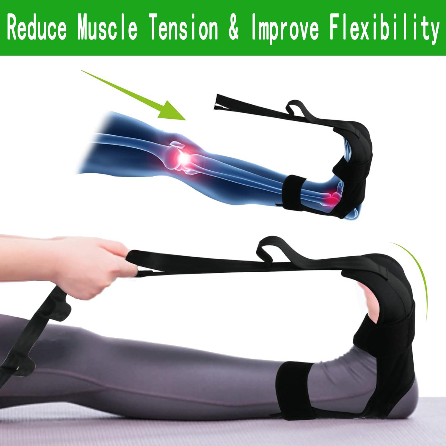 Foot & Calf Stretcher – Stretching Strap for Plantar Fasciitis, Heel Spurs, Foot Drop, Achilles Tendonitis & Hamstring – Yoga Foot & Leg Stretch Strap Fitness Accessories Exercise yoga stretch band