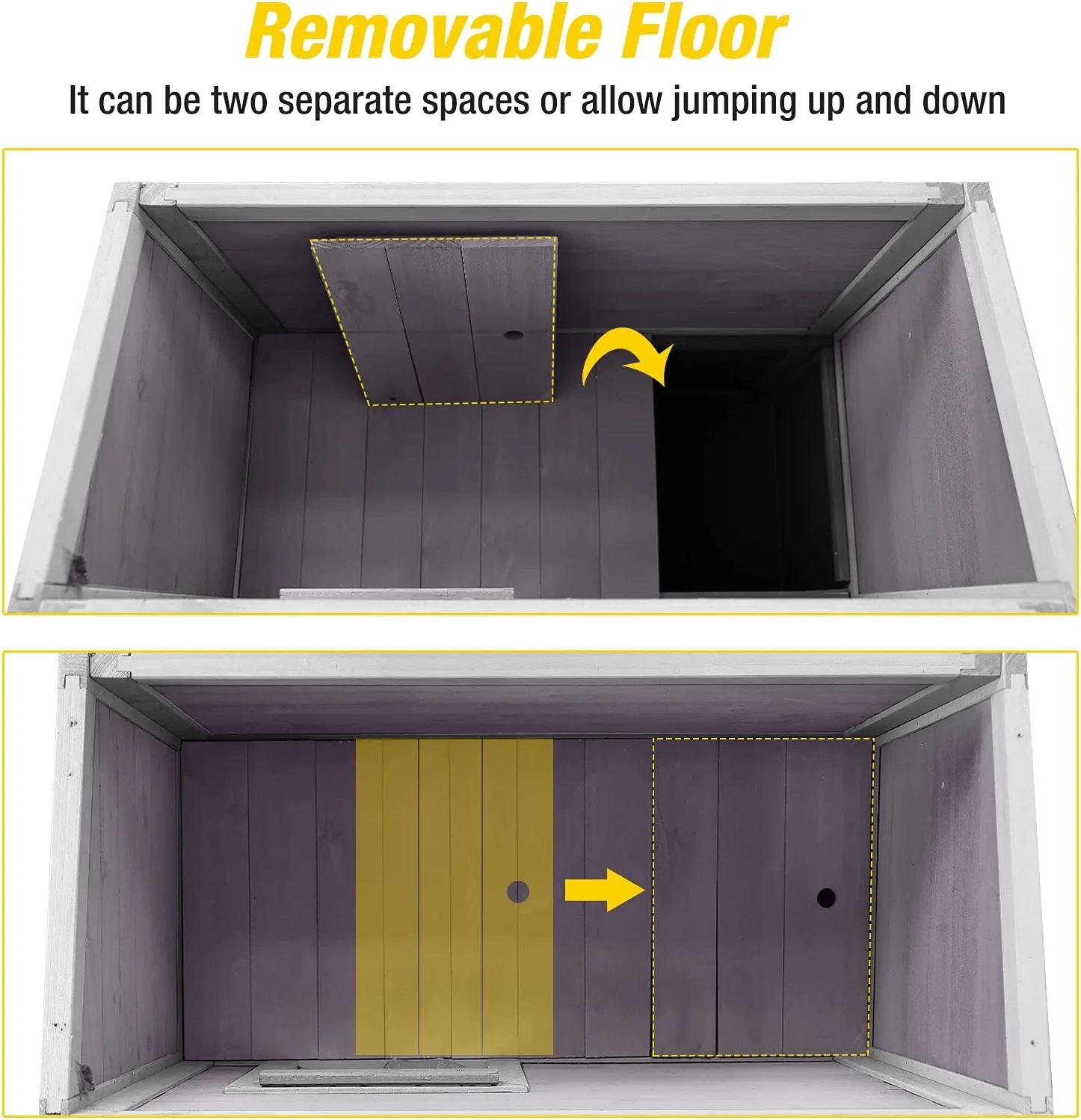 Aivituvin Outdoor Cat House, Indoor Wooden Cat House (Inner space 10.9 ft²)-AIR33