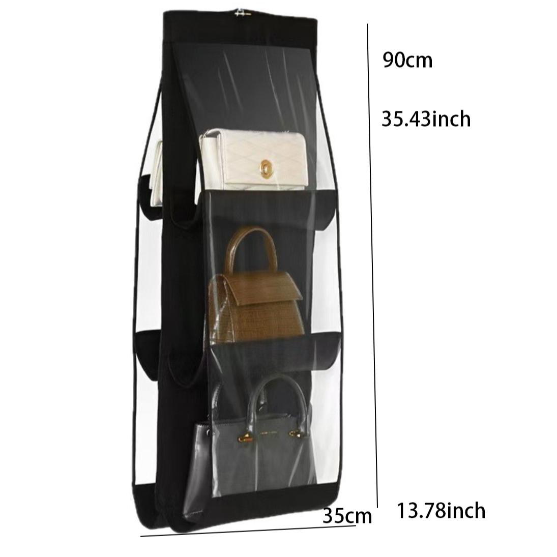 Clothing Storage Bag Hanging Organizer, Wall-Mounted Dual-Sided Closet Hanger, Dorm Room Space Saver, Fabric Material, Practical and Stylish