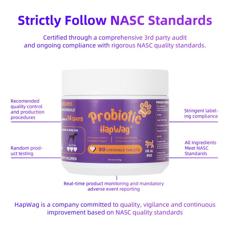 HAPWAG 8-in-1 Multivitamin Soft chews for Dogs- Probiotics, Gut & lmmune Suppor - Chicken Flavor - 90 Treats