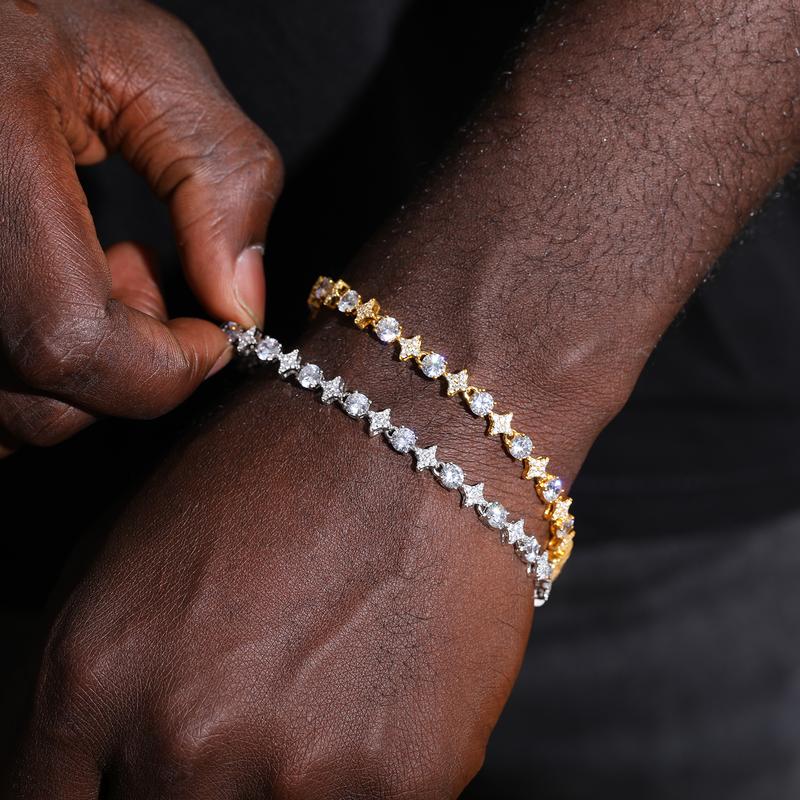 【BS9250030】6mm Iced Out Bling  Bracelet S925 Sterling Silver For Women Exquisite Party Wedding Girlfriend Valentine's Day Jewelry