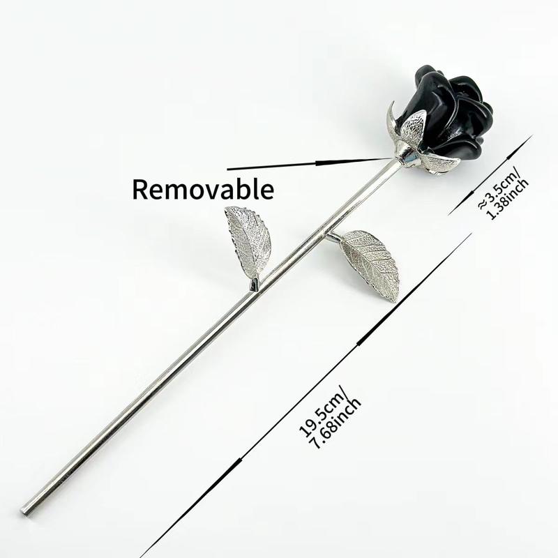 【Star Gate】1 count Crystal Rose Flower Arrangement | Semi-Precious Gemstone Roses on Silver Stems | Perfect Gift for Any Occasion