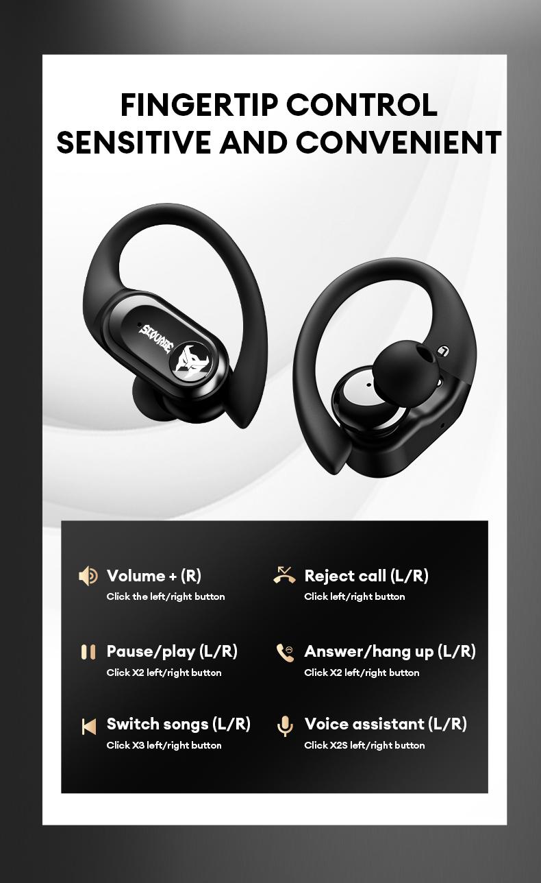 Transformers T26 Pro HIFI Sound Quality Bluetooth Earphones Dual Microphone ENC Noise Reduction Easy To Carry Fit Ear Design Comfortable To Wear