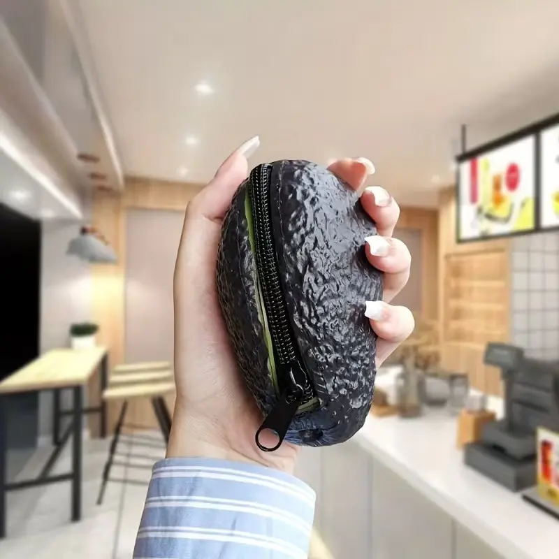 Realistic Avocado Wallet, Humorous Gift for Avocado Lovers, Unisex Avocado Theme Accessory, Perfect Present for Men and Women, Money Bags