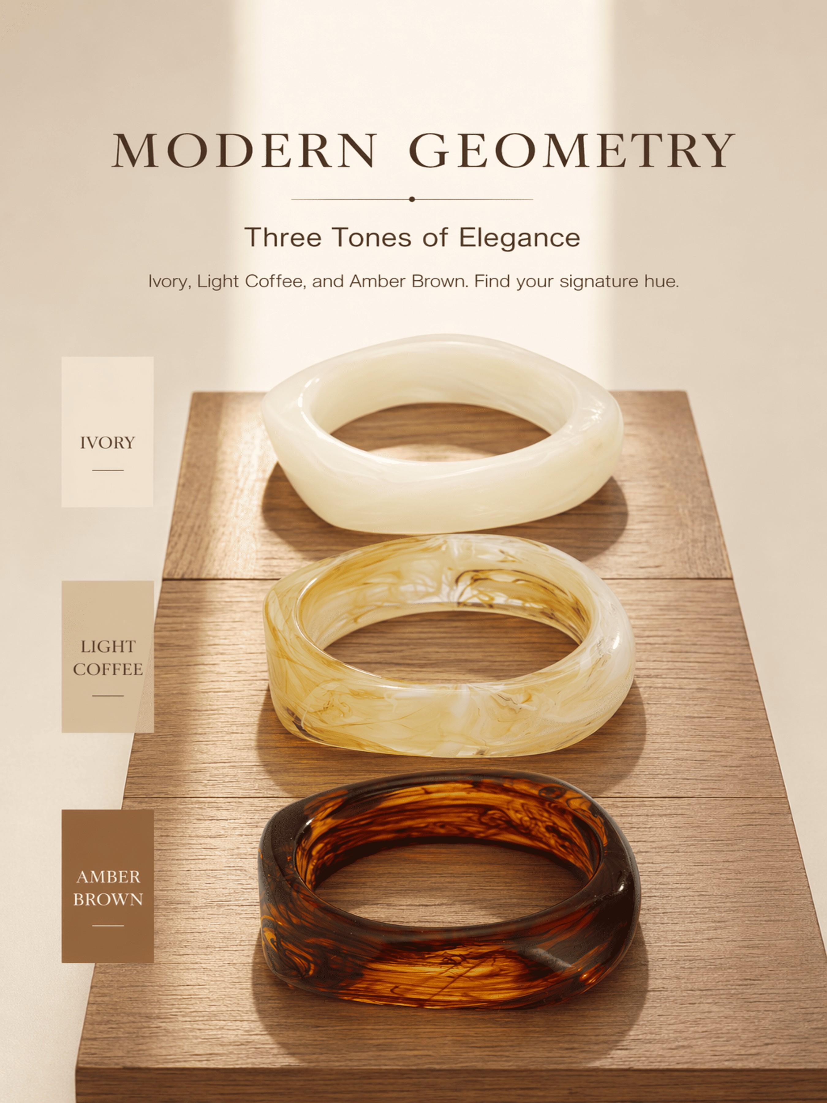 Unique Amber-Effect Irregular Bangle - Stunning Marbled Texture, The Finishing Touch to Your Beach Outfit & The Ultimate Luxury Gift