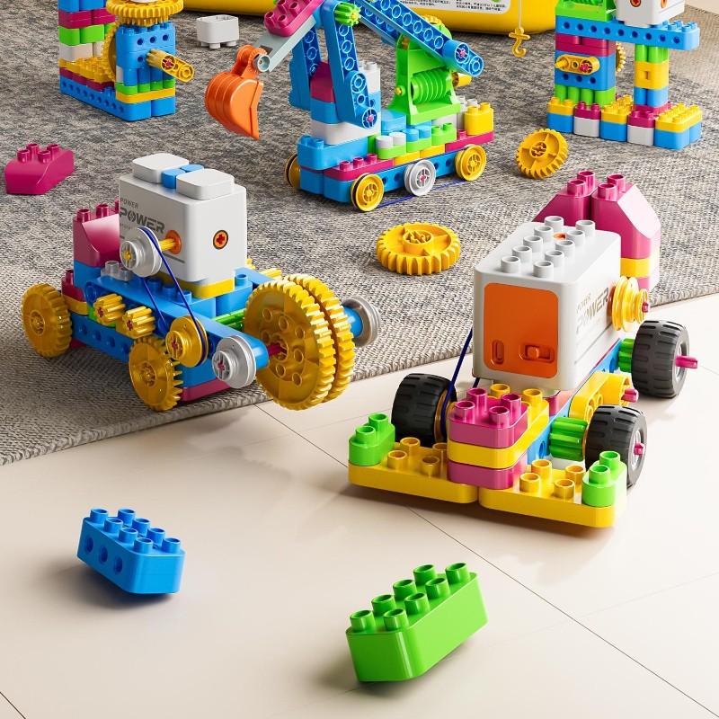Stem-Certified Building Blocks Set, Motorized Gear Learning Kit, Educational Construction Toys for Boys & Girls Ages 3+, Fun Stem Toy