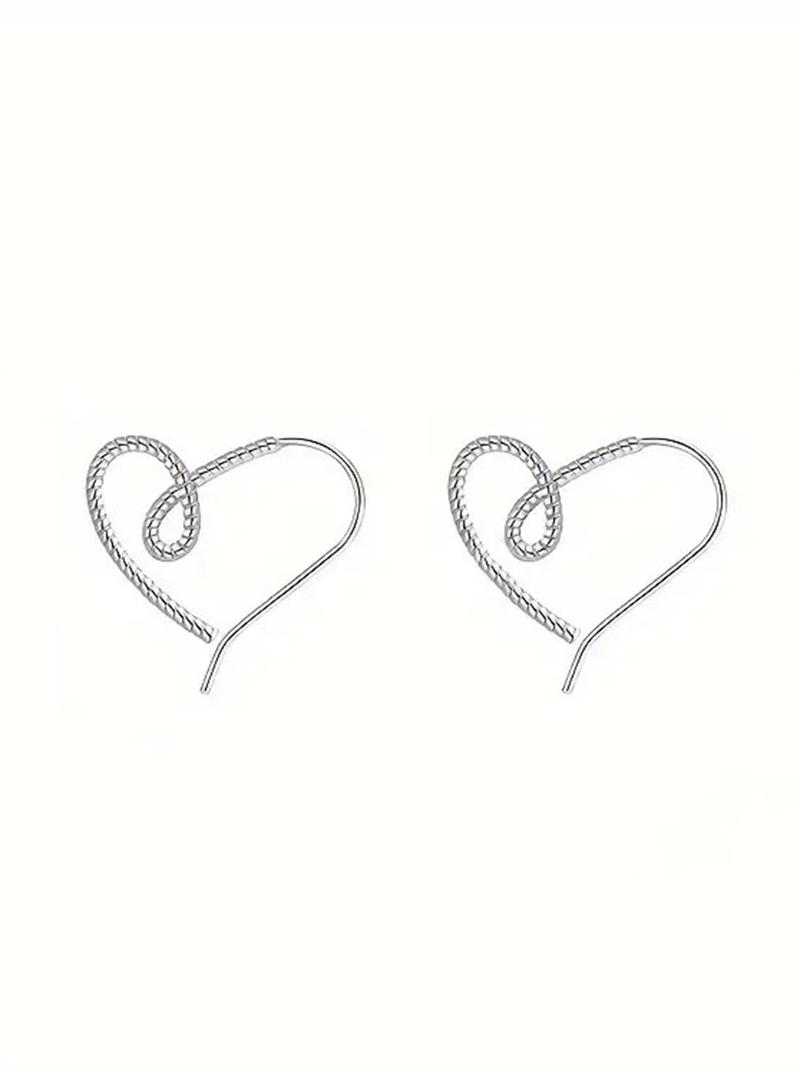 Women's Elegant Heart Design Dangle Earrings, Exquisite Trendy Dangle Earrings, Fashionable Minimalist Jewelry for Women for Daily & Party Decor