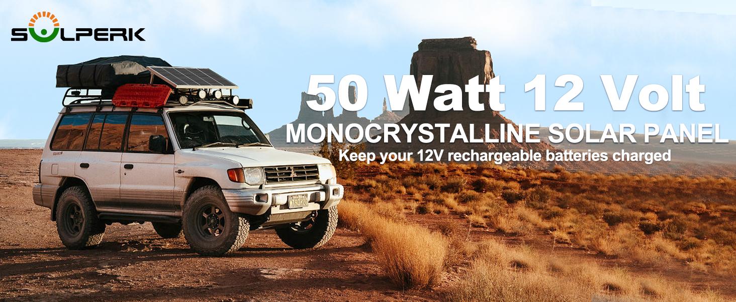 SOLPERK 50W/12V Solar Panel Kit, Solar Battery Trickle Charger Maintainer + Waterproof Controller + Adjustable Mount Bracket for Automotive Motorcycle Boat Marine RV Camping Roof Outdoorfun dealsforyou