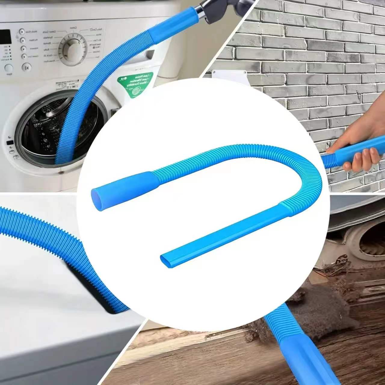 Dryer Vent Cleaner Kit, Dryer Lint Vacuum Attachment with Stretch Universal Connector, Dryer Vent Cleaning Tool, Blue, House Cleaning Gadgets