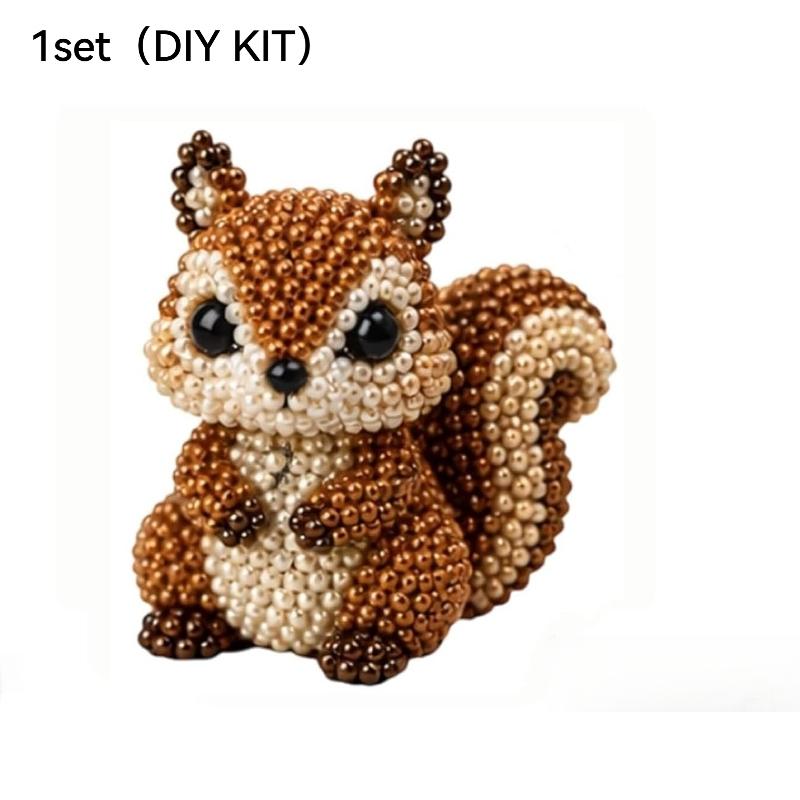 Tiny 3D Beaded Animal DIY Kit,Cute Raccoon & Animal Beading Craft Set,Creative Handmade Bead Decoration Kit,Craft Set with Colorful Beads and Instructions,for Adults Stress Relief DIY Art Gifts, DIY Beading Accessories, Beads For Crafts
