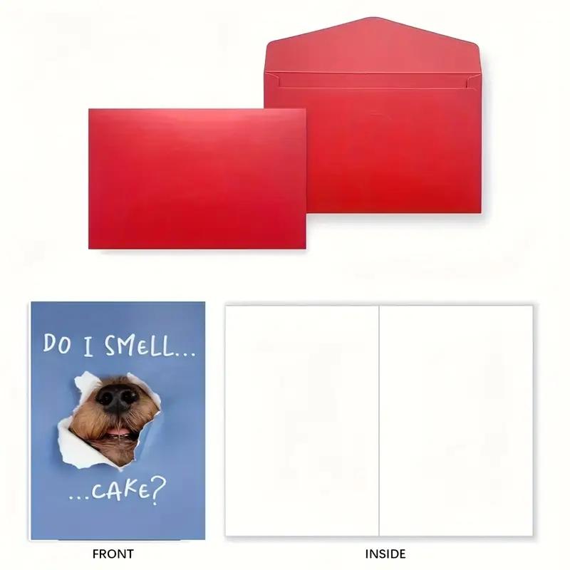 Funny Joke Birthday Card with Envelope, Perfect for Pet Owners, Dog and Cat Lovers, Friends, Parents, Sons and Daughters, Tearable Greeting Cards