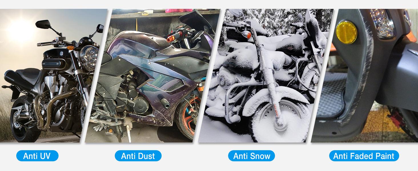 Nilight Motorcycle Cover All Season Universal Oxford Fabric with Lock-Hole Waterproof Durable UV with Storage Bag & Protective Reflective Strip Fits up to 96" Motorcycle Blue Black Vehicle Motorbike dealsforyoudays