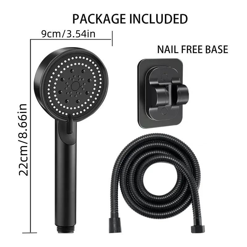 High Pressure Handheld Shower Head, 5 Modes, Sensitive Skin Friendly, Easy Installation, No Battery Needed, Modern Bathroom Accessory, Handheld Showerhead