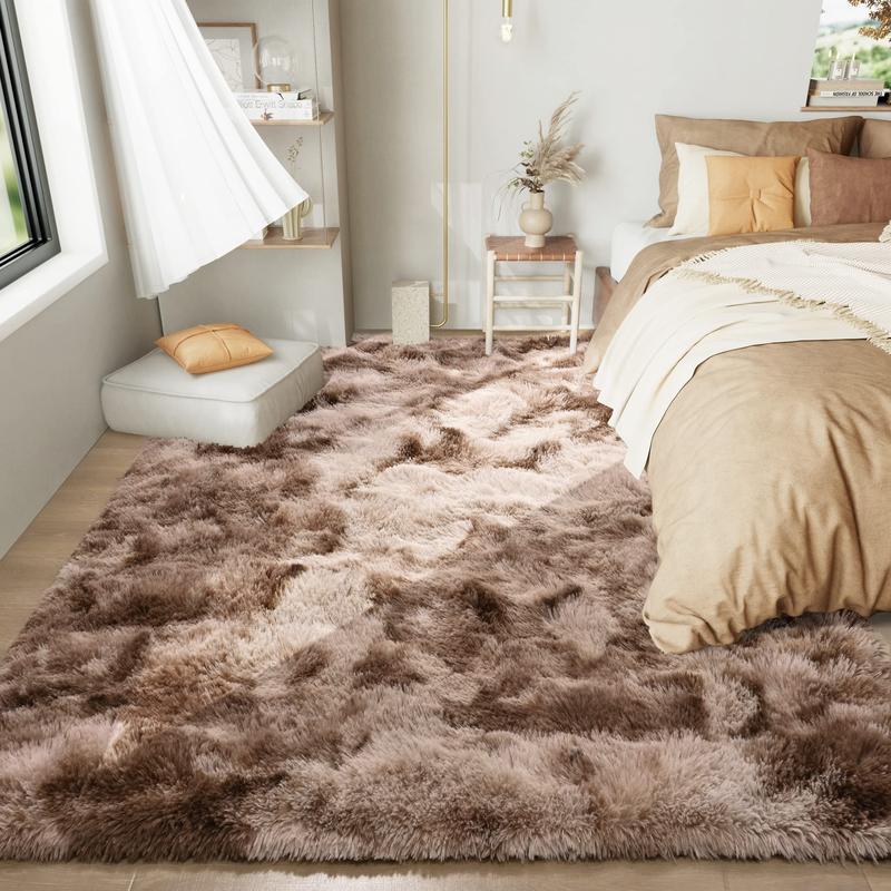 【Deals for You Days】Tie-Dyed Fluffy Shag Rug Area Rugs for Living Room Nursery Dorm Anti-Skid Soft Modern Plush Aesthetic Room Decor Floor Protection