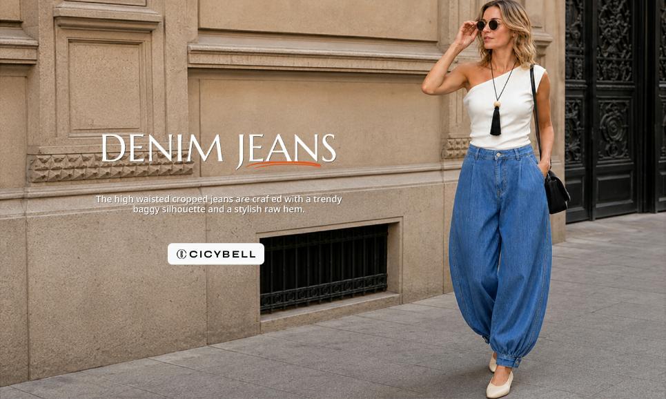 Cicy Bell Women's Baggy Barrel Jeans High Waisted Wide Leg Balloon Jogger Boyfriend Harem Denim Pants Cicy Bell Women's Baggy Barrel Jeans High Waisted Wide Leg Balloon Jogger Boyfriend Harem Denim Pants