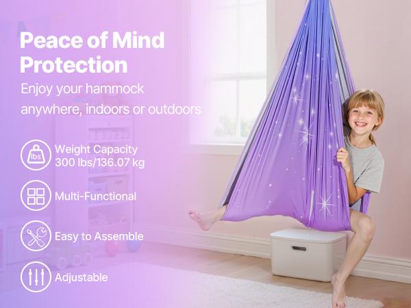 SummerWinsVEVOR Sensory Swing, Double-Layer Fabric Sensorys Hammock, Indoor Outdoor Sensory Swing with 360 Swivel Hanger, O-Sling, Holds up to 300lbs, Adjustable Aerial Yoga, Ceiling Swings for Kidsdealsforyoudays