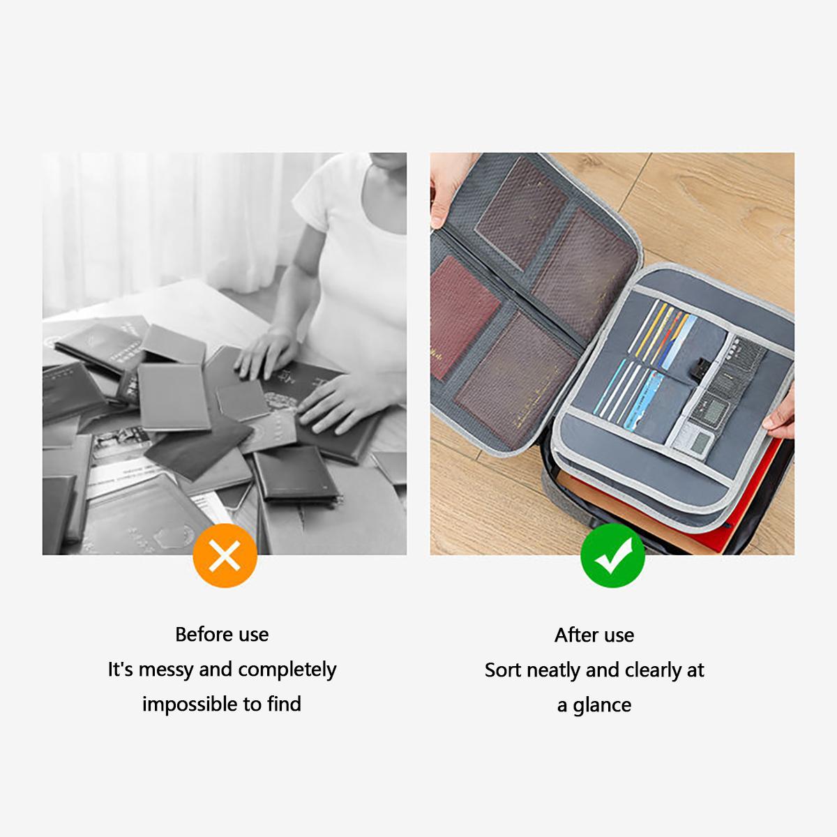 Fireproof Document Box with Lock, 1 Count Portable Waterproof Files Organizer Box, File Storage Box for Important Paperwork