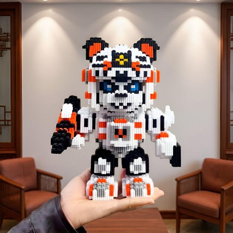 1700pcs Assembly Animal Mecha Model Kit, 2026 Panda Robot Building Set, Adult Holiday Gift, Home Office Decor, Furniture Decoration