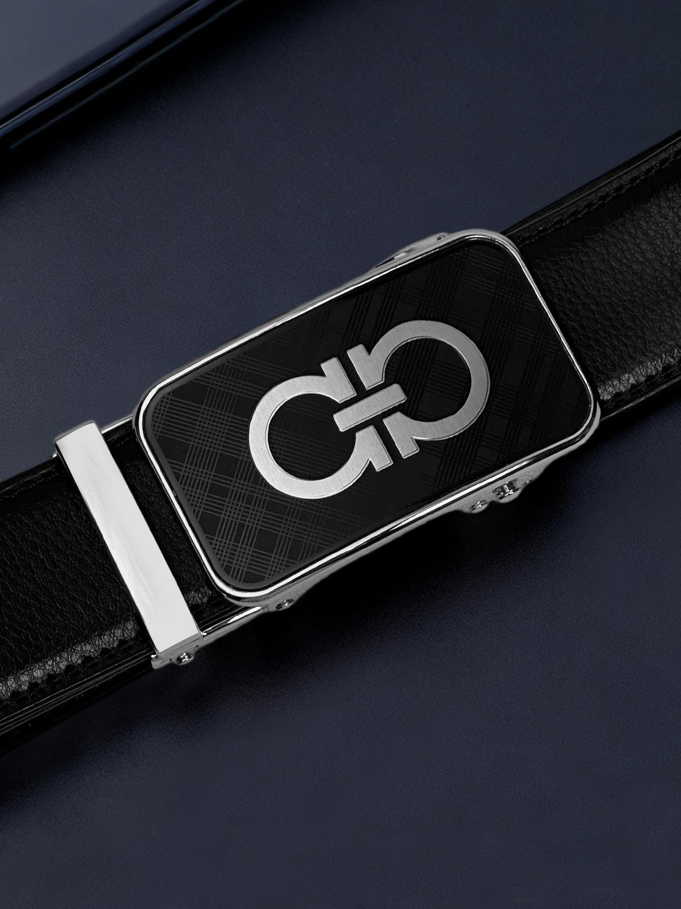 Men's New Belt Simple Alloy Buckle, High-grade Belt Automatic Buckle Pu Belt