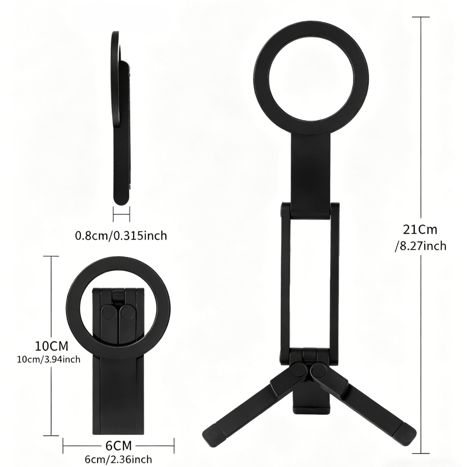 Pocket Magnetic Phone Tripod, Portable Photography Stand for iPhone, Magsafe Desktop Support, Android Universal Handheld Selfie Stick