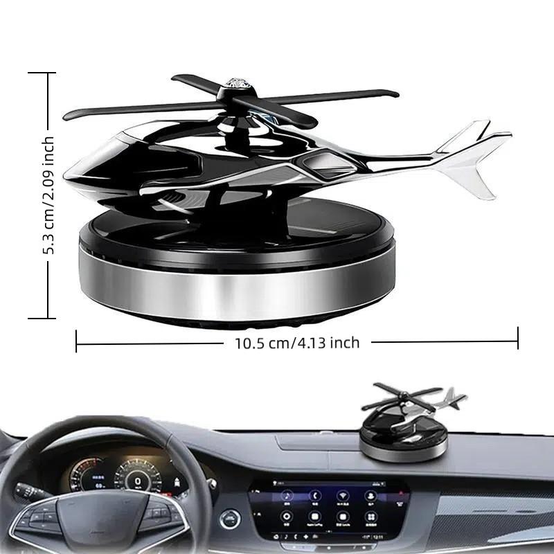 Solar-Powered Car Air Freshener, Rotating Helicopter Aromatherapy Diffuser, Aircraft Aluminum Indoor Decor, Car and Home Diffuser