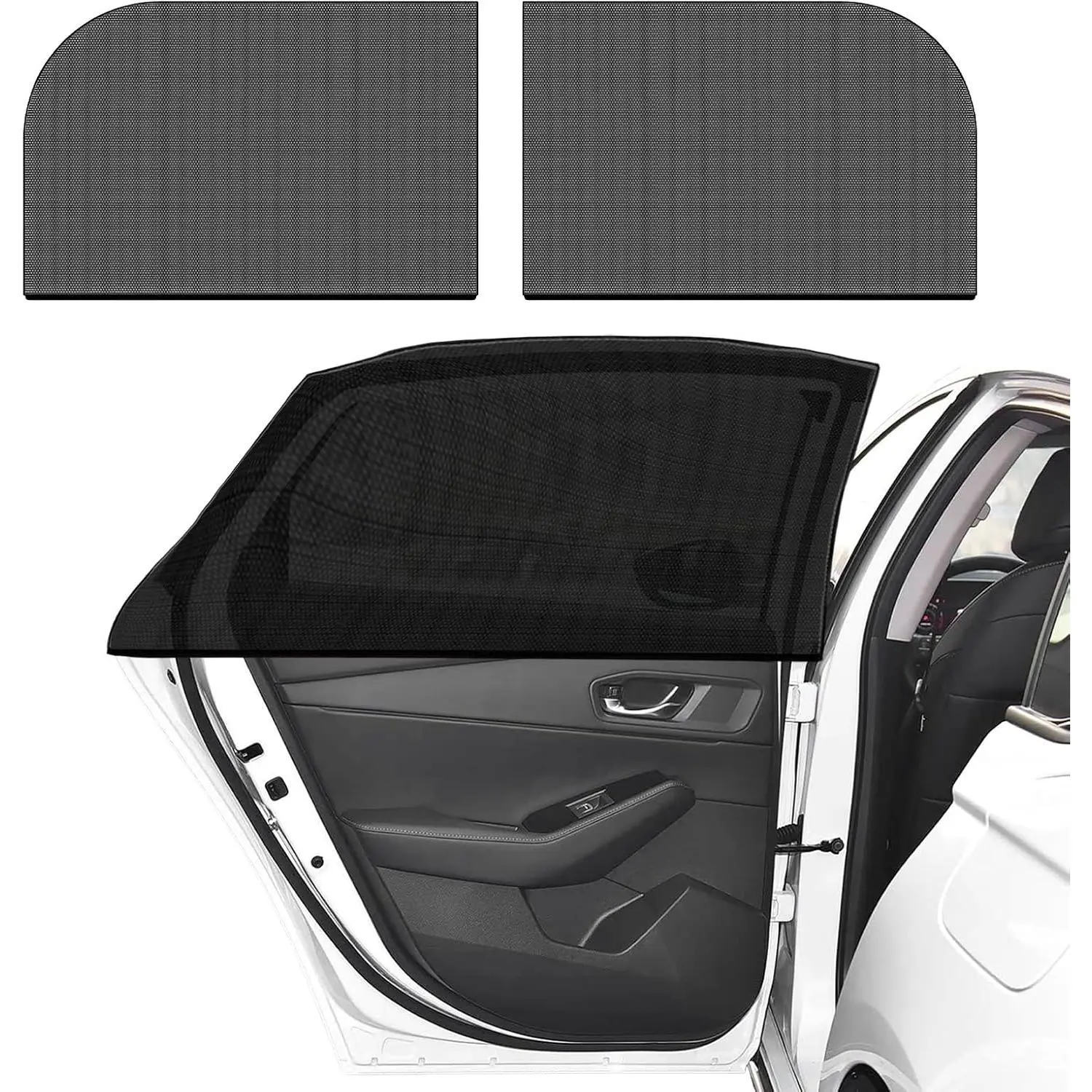 Window Shades, UV Protection  Front Rear Side Mesh Sunshade Curtains, Breathable Heat Block Window Screen Cover Fits for  ,  Accessories ( Rear, 2 count)