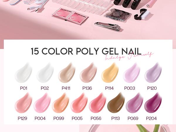 Poly Gel Nail Kit for Beginners: UV Lamp All-in-One Set with Everything DIY Nail Art Design at Home Women's Day Gift for Women Girls