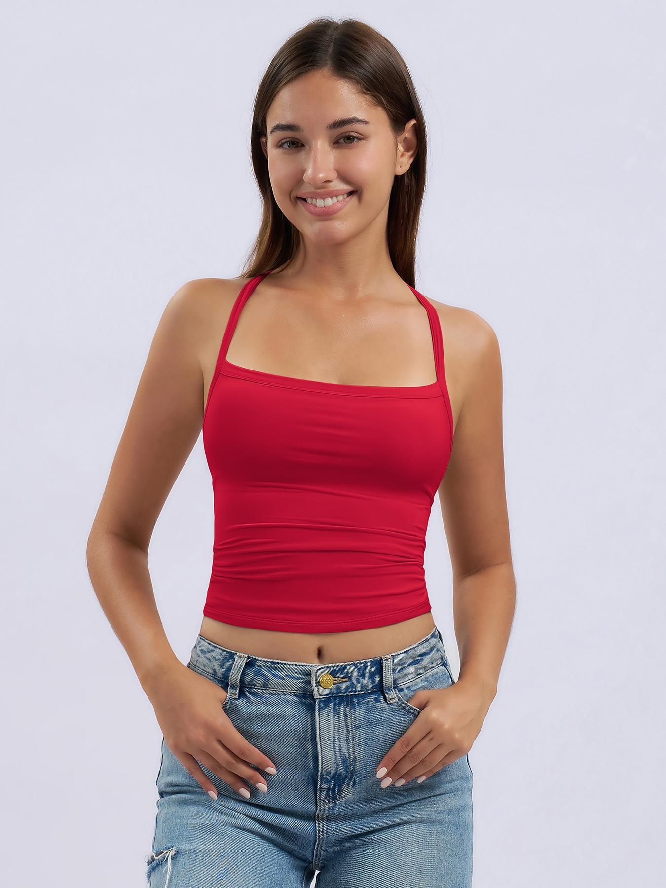 Women's Sporty Tight-Fit Yoga Vest, Quick-Dry Fitness Top, All-Seasons Wearable Running Tank, Versatile Gym Activewear, Sporty Cami Top