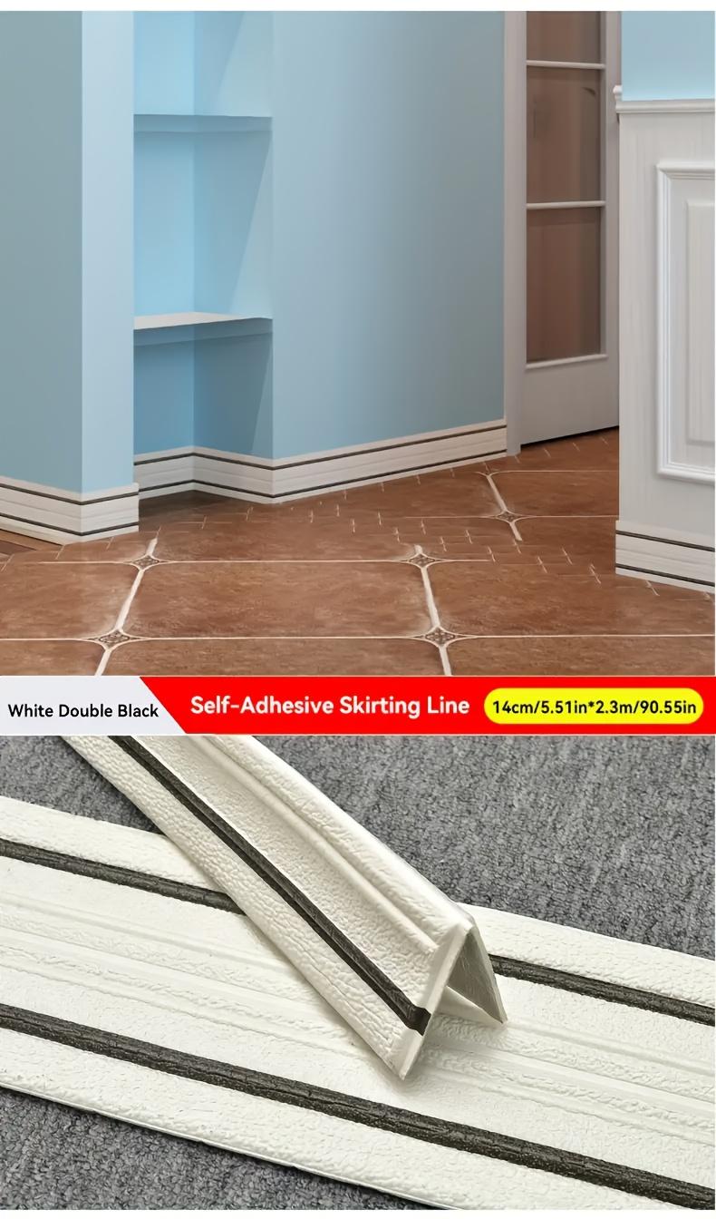 Extra Large Size 90.55in×5.51in Top Corner Foam Wall Edge Strip Sticker Foldable Self-adhesive Waterproof BaseboardCorner Waistline Sticker 2/4 Rolls