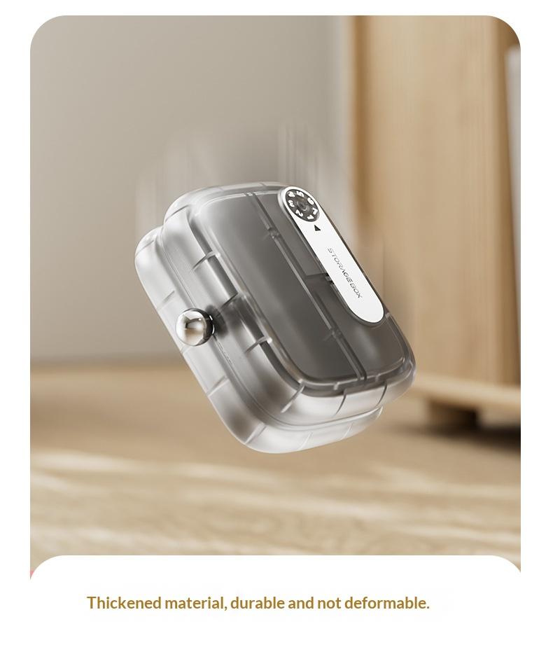 Portable small pill box for daily medication, sealed and moisture-proof, suitable for carrying with you, transparent pill box for use seven days a week