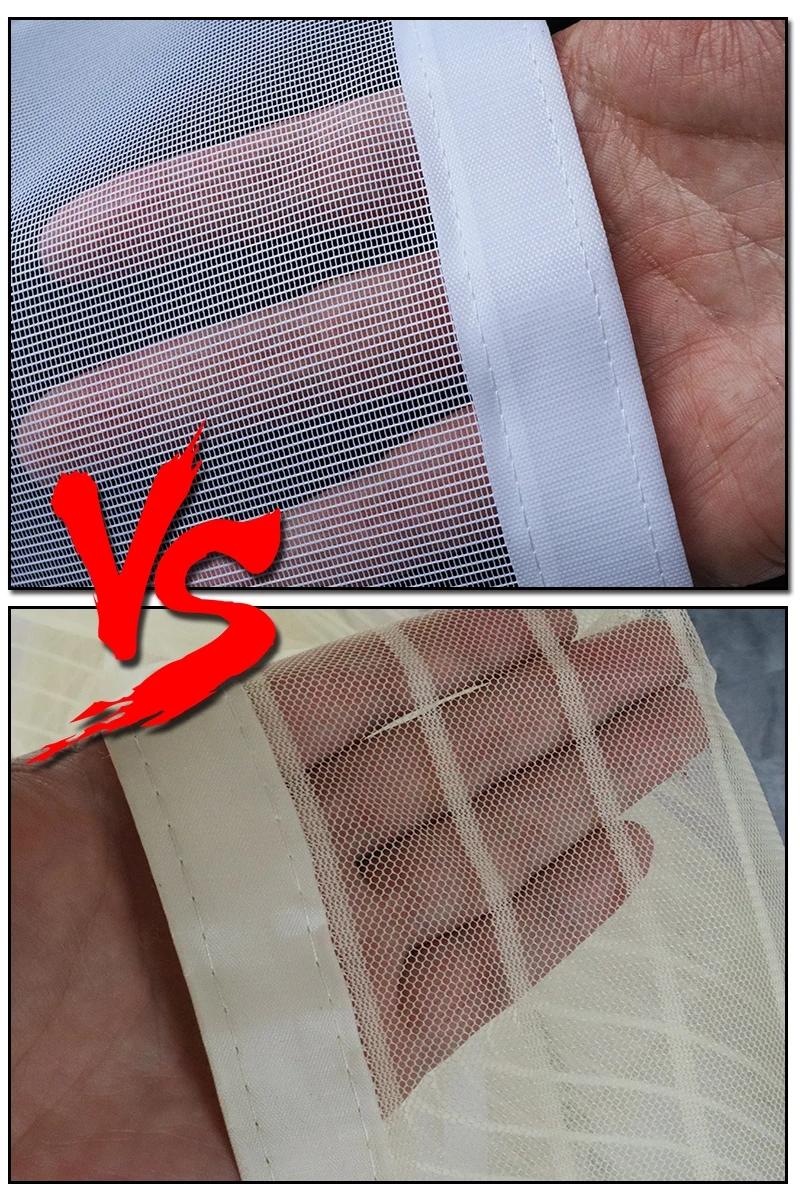 White Bordered Mesh Screen with Hook & Loop – Mosquito & Insect Protection, Breathable Multi-Purpose Decorative for Home Windows & Doors