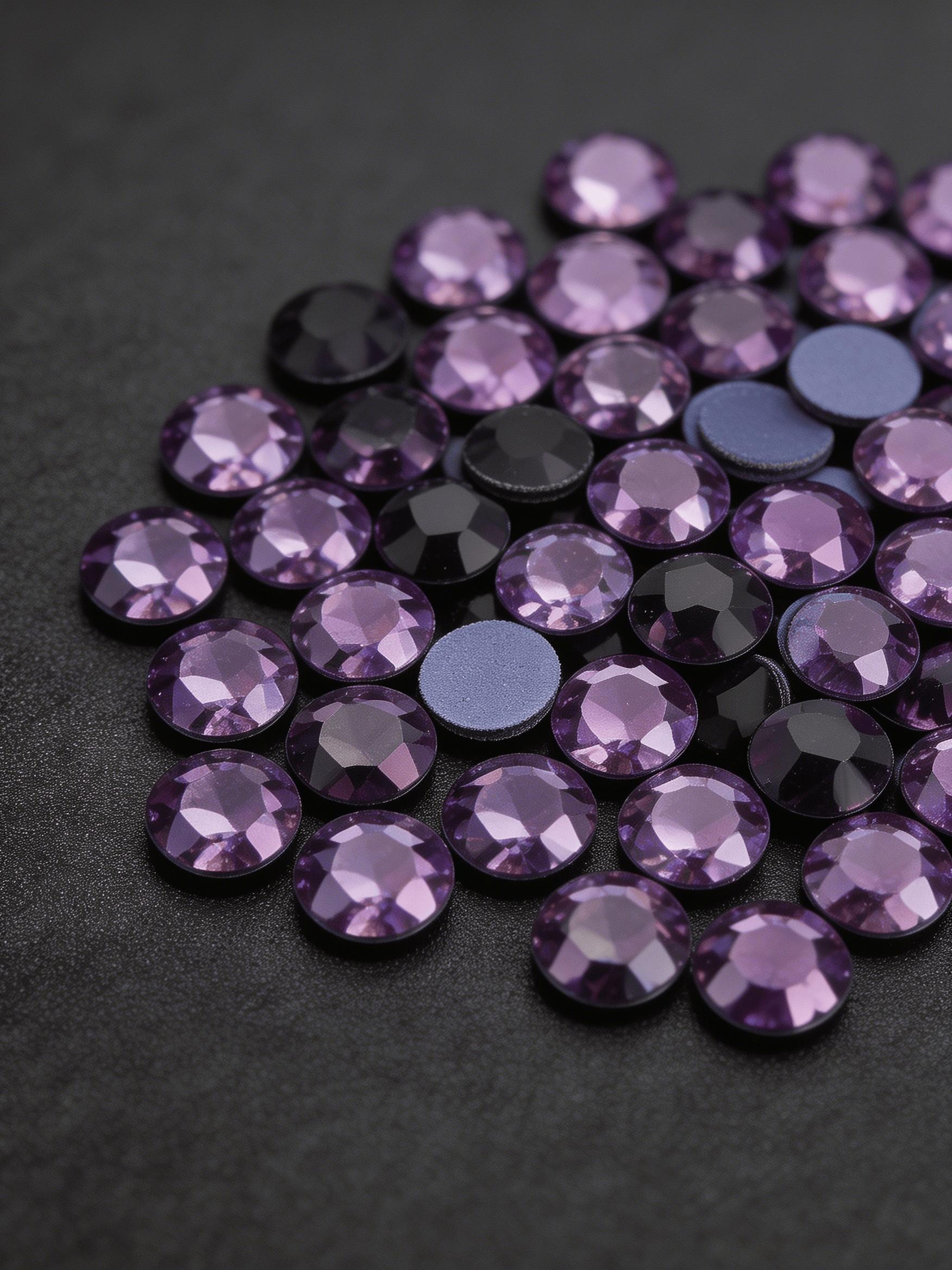 Grape Heat Press Flat Back Crystal Rhinestones, 2880 Pieces, Artistic Embellishments, Ideal for DIY Crafts and Gifts