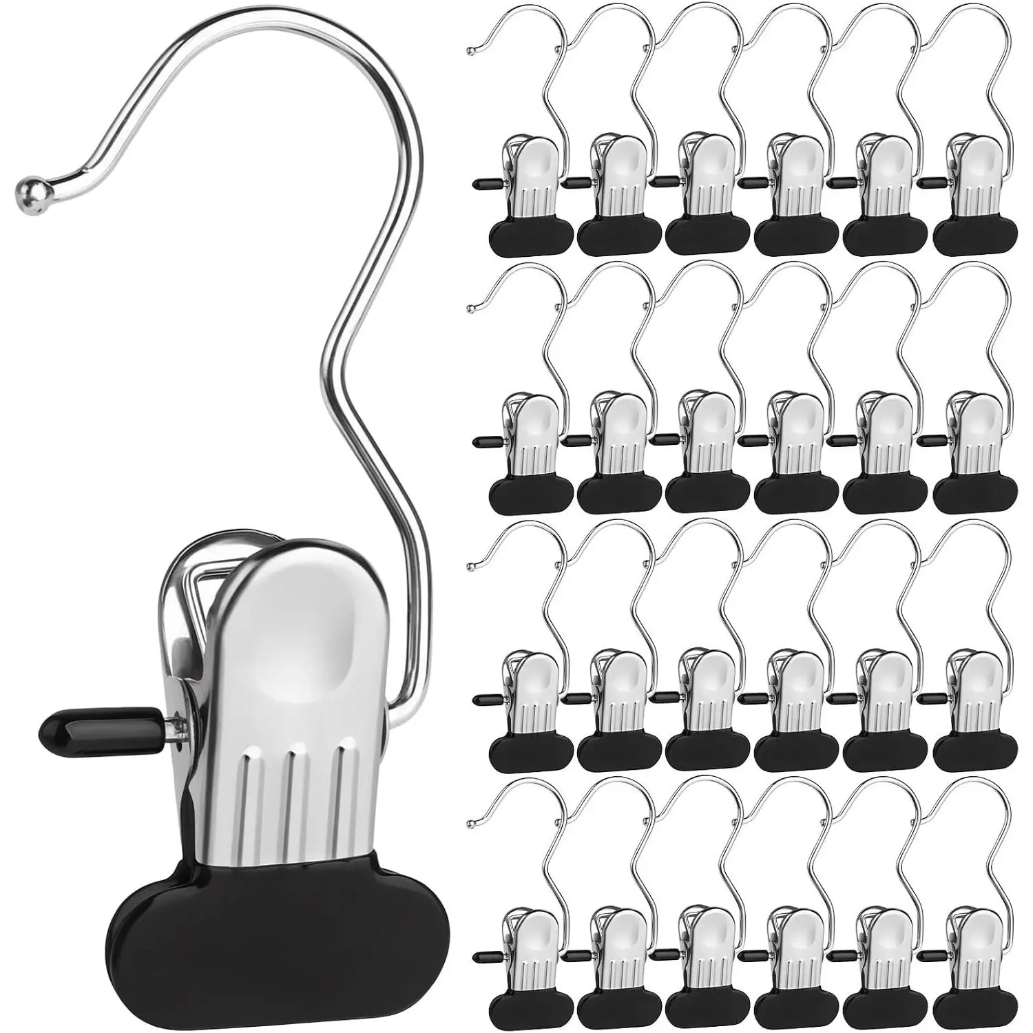 Clothes Pins 25-Pack Laundry Hook Hangers Clothes Hanger Clips for Closet Organizer Socks Towels Clips Heavy Duty Clothespins Bulk Clothes Hanger Clips for Wardrobe Travel Pants Socks Handbag