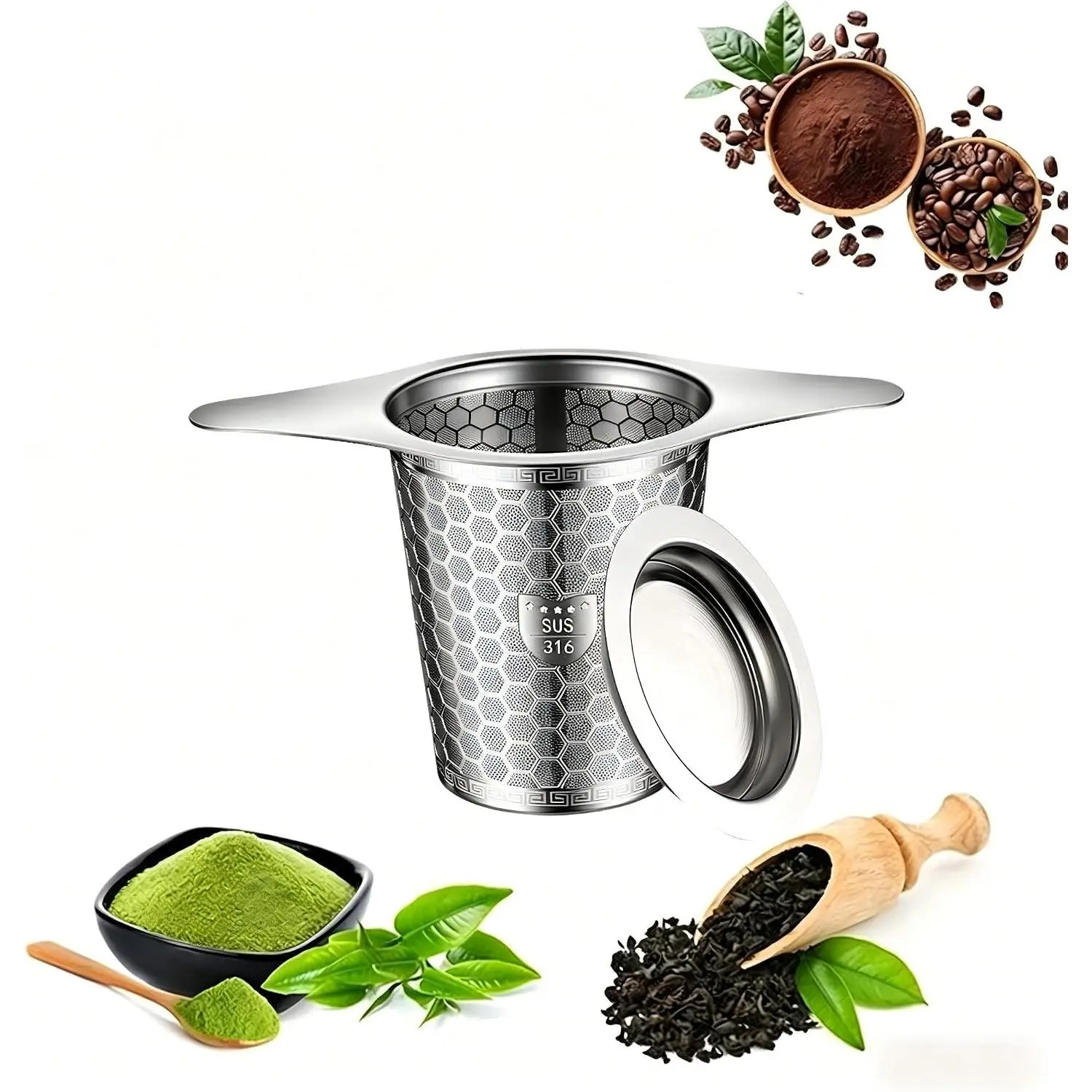 Ultra-Fine Mesh Tea Infuser, 316 Stainless Steel Food Grade Tea Strainer & Steeper for Loose Leaf Tea, Durable and Rustproof