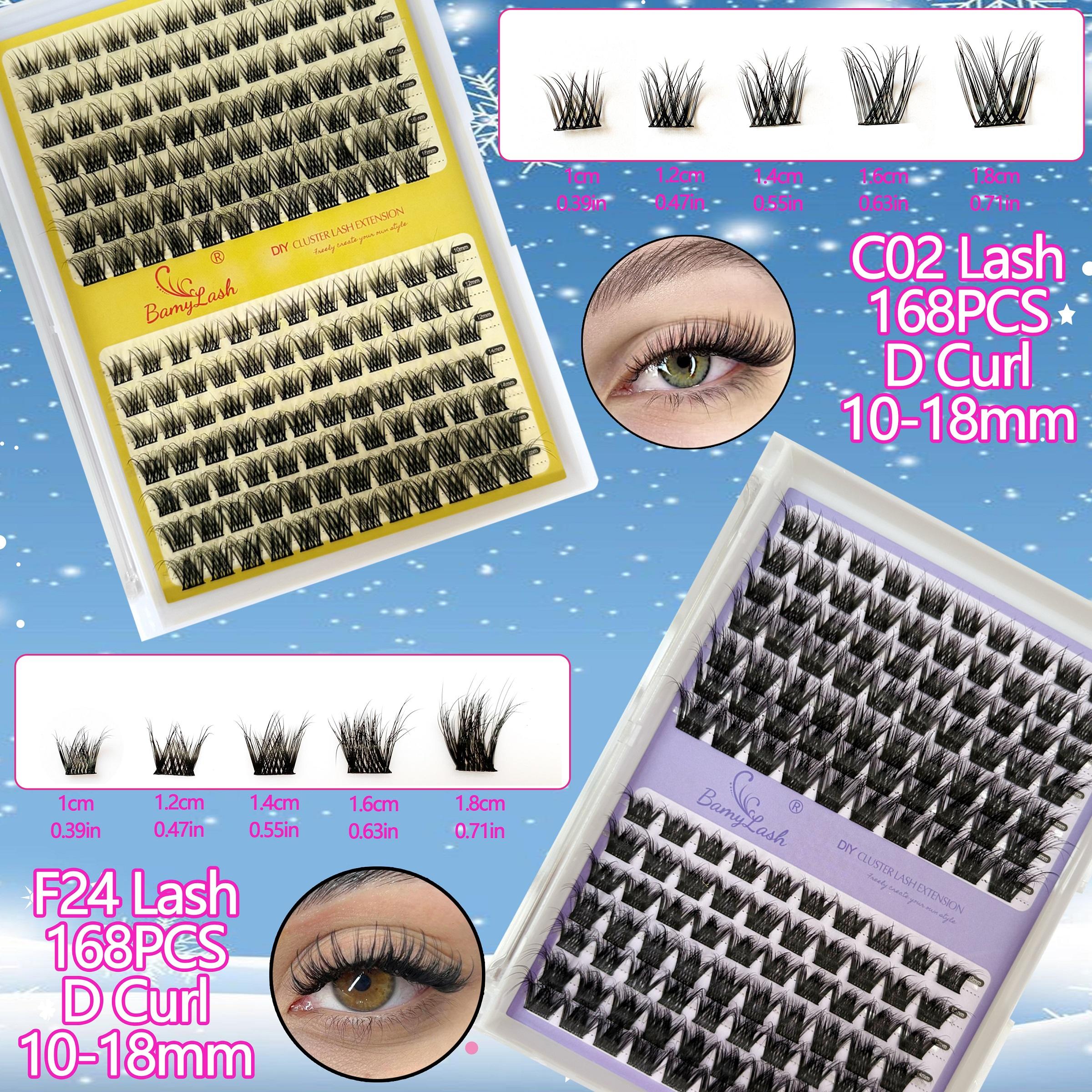 6 Boxes Cluster Eyelash Kit with Glue Remover Applicator and Curler,Long-Lasting for Natural 3D Wispy Soft Comfortable Daily Wear Beginner-Friendly DIY Lashes for Voluminous Look Trendy Cluster Lashes,Gift Pack for Xmas