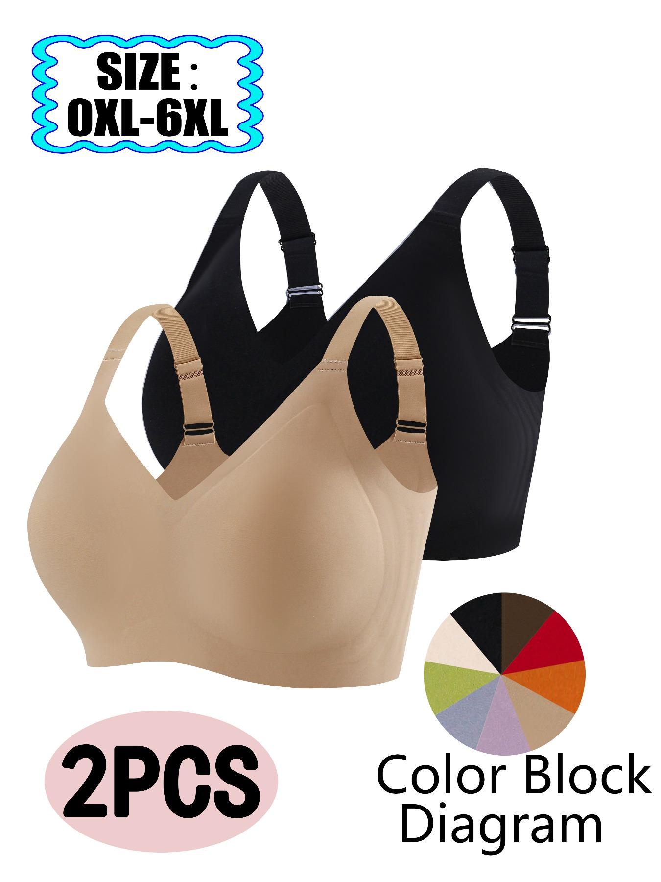 【Plus Size】 Solid Buckle Wireless Push Up Bra, Comfortable Breathable Bralettes for Daily Wear, Women's Underwear for All Seasons