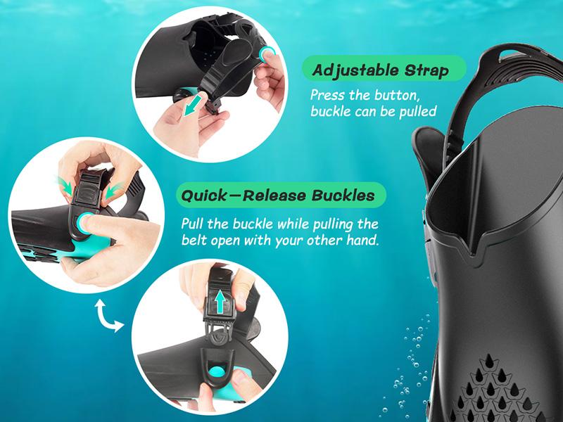 Greatever Adjustable Snorkel Fins - Open Heel Short Swim Flippers for Adults, Perfect for Travel, Snorkeling, Diving, and Swimming Greatever Adjustable Snorkel Fins - Open Heel Short Swim Flippers for Adults, Perfect for Travel, Snorkeling, Diving, and Swimming